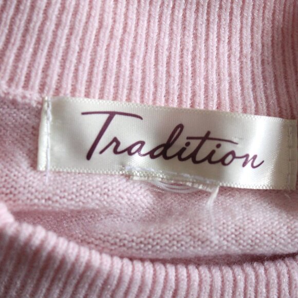 Pale Pink Beaded Sweater, Vintage Mock Turtleneck Long Sleeved Pullover - Picture 10 of 10